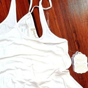 NWT ALTRD STATE feather lace tunic off white